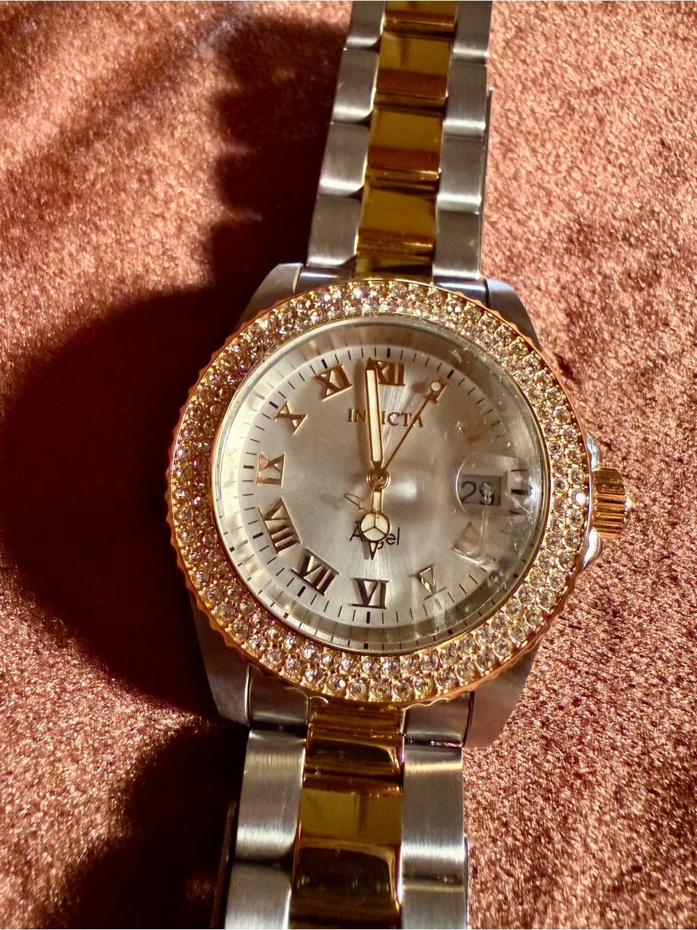 Invicta Two-Tone Crystal Bezel Women's Watch - Gold & Silver